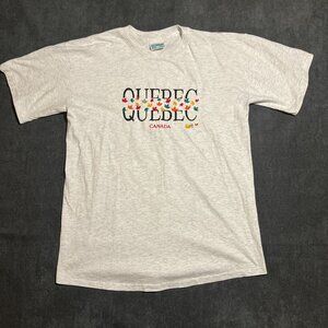 Cityscape Quebec Embroidered Vintage T (M)